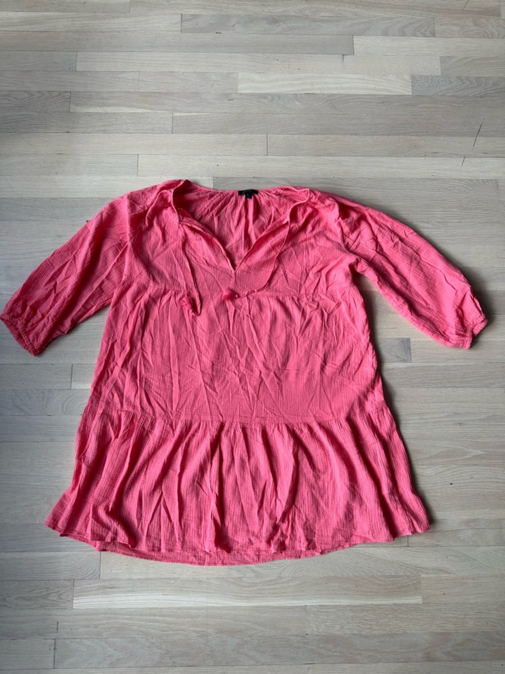 J. Crew Papaya Pink Crinkled Cotton Cover-Up